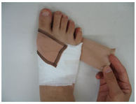 Bandage and 3-toe Socks in Combination